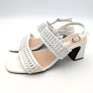 Bella Vita Xannon Block Heel Slingback Sandal Women's White Size US8.5W EU39